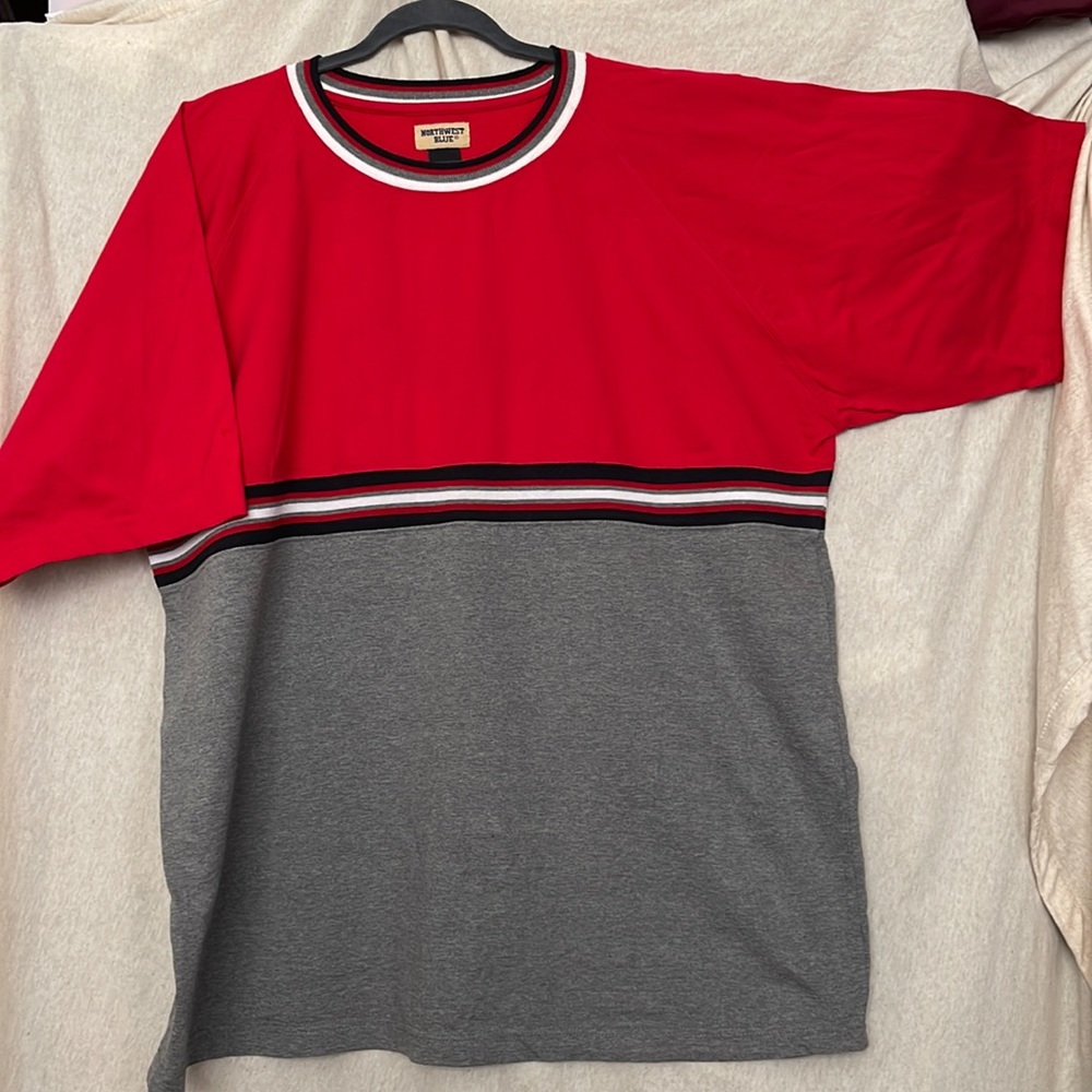 Northwest Blue. TEE  Red/Gray  XL 100%Cotton